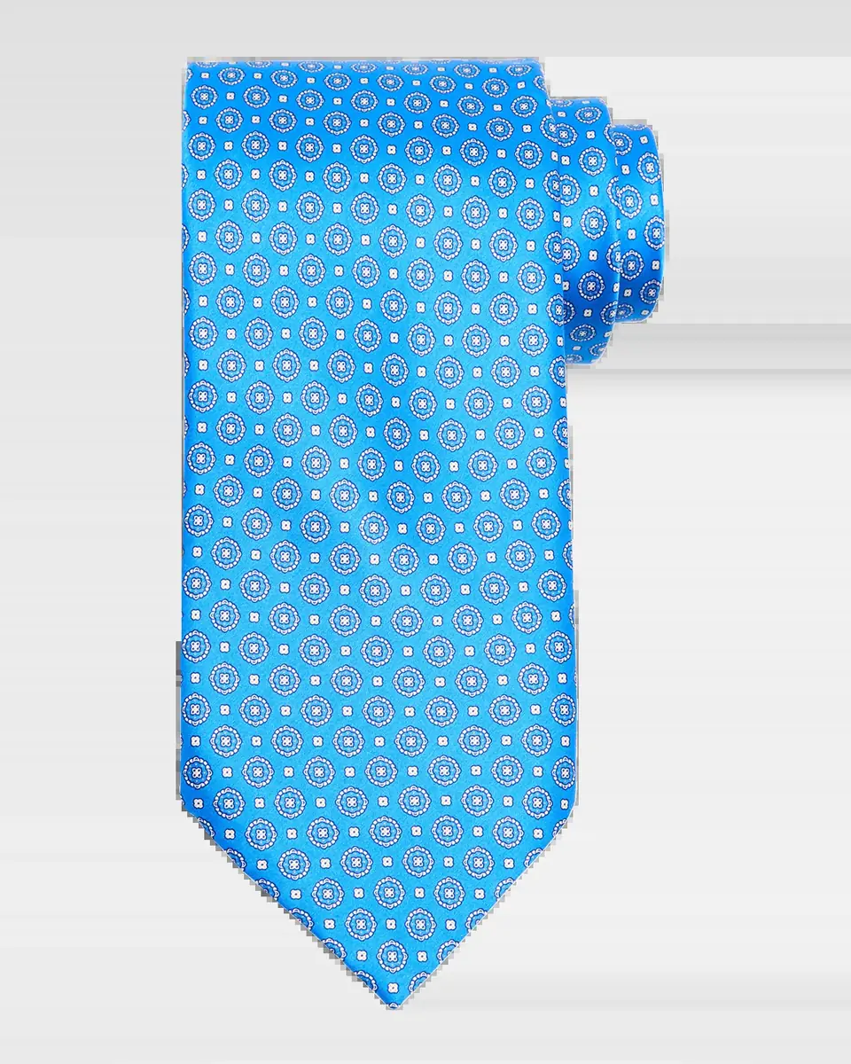 Stefano Ricci Men's Round Medallion Silk Tie | Thumbnail 2