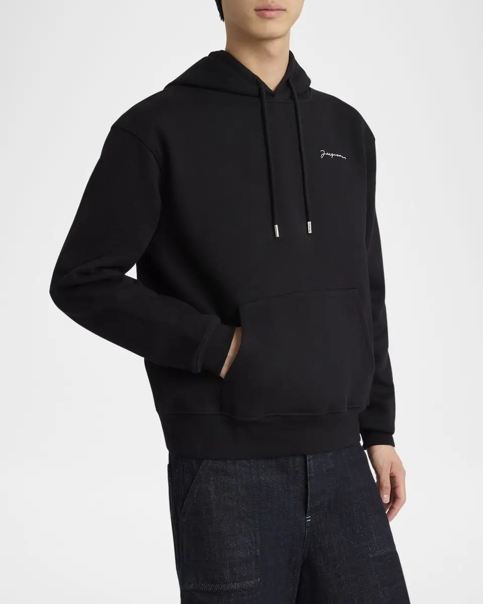Jacquemus Men's Brode Embroidered Logo Hoodie | Thumbnail 4 Jacquemus Men's Brode Embroidered Logo Hoodie | Thumbnail 4