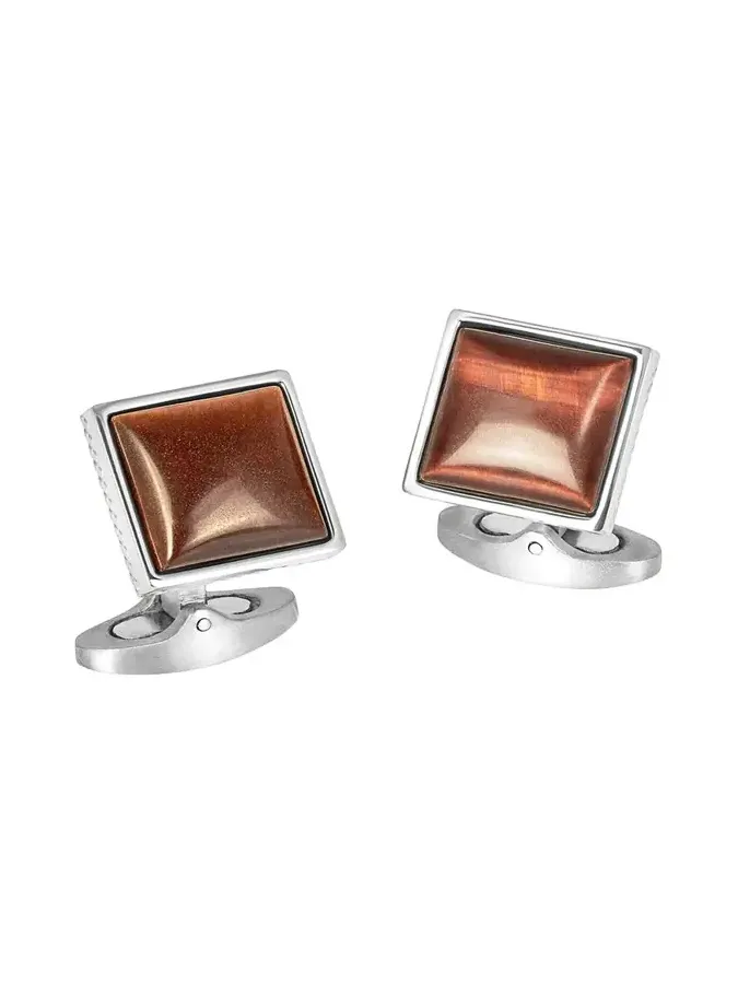 Men's Red Tiger Eye Polished Dome Cufflinks Men's Red Tiger Eye Polished Dome Cufflinks