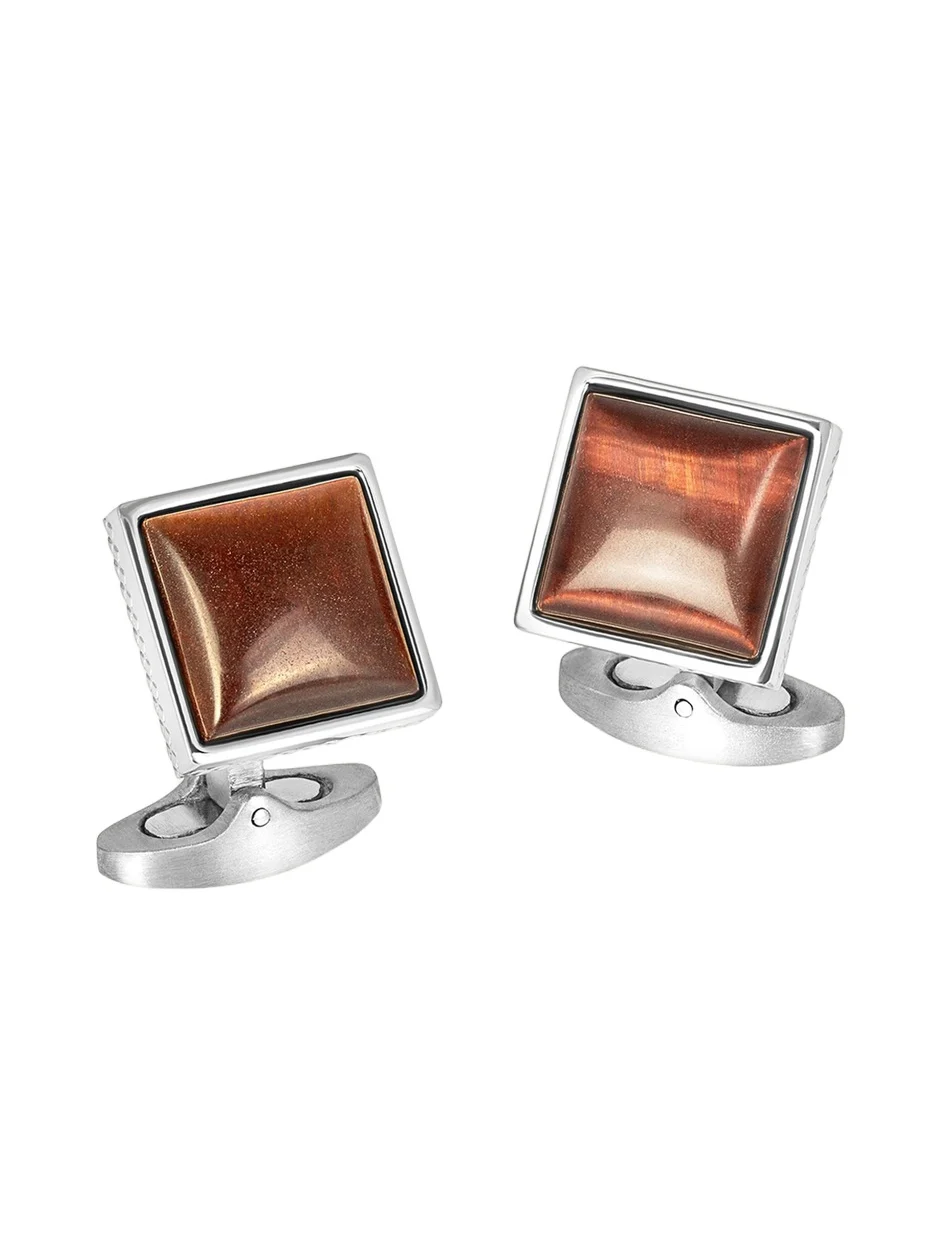Men's Red Tiger Eye Polished Dome Cufflinks Men's Red Tiger Eye Polished Dome Cufflinks