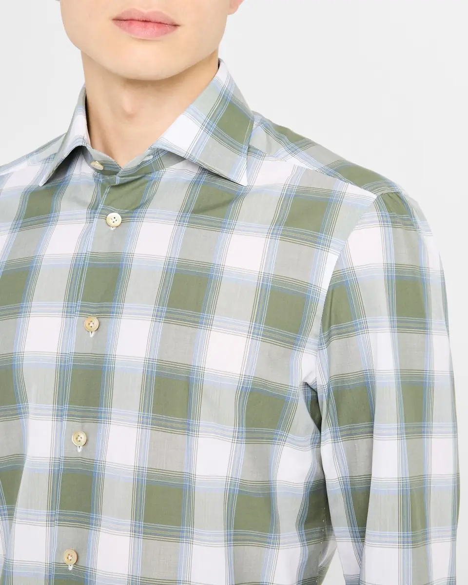 Kiton Men's Check Sport Shirt | Thumbnail 4