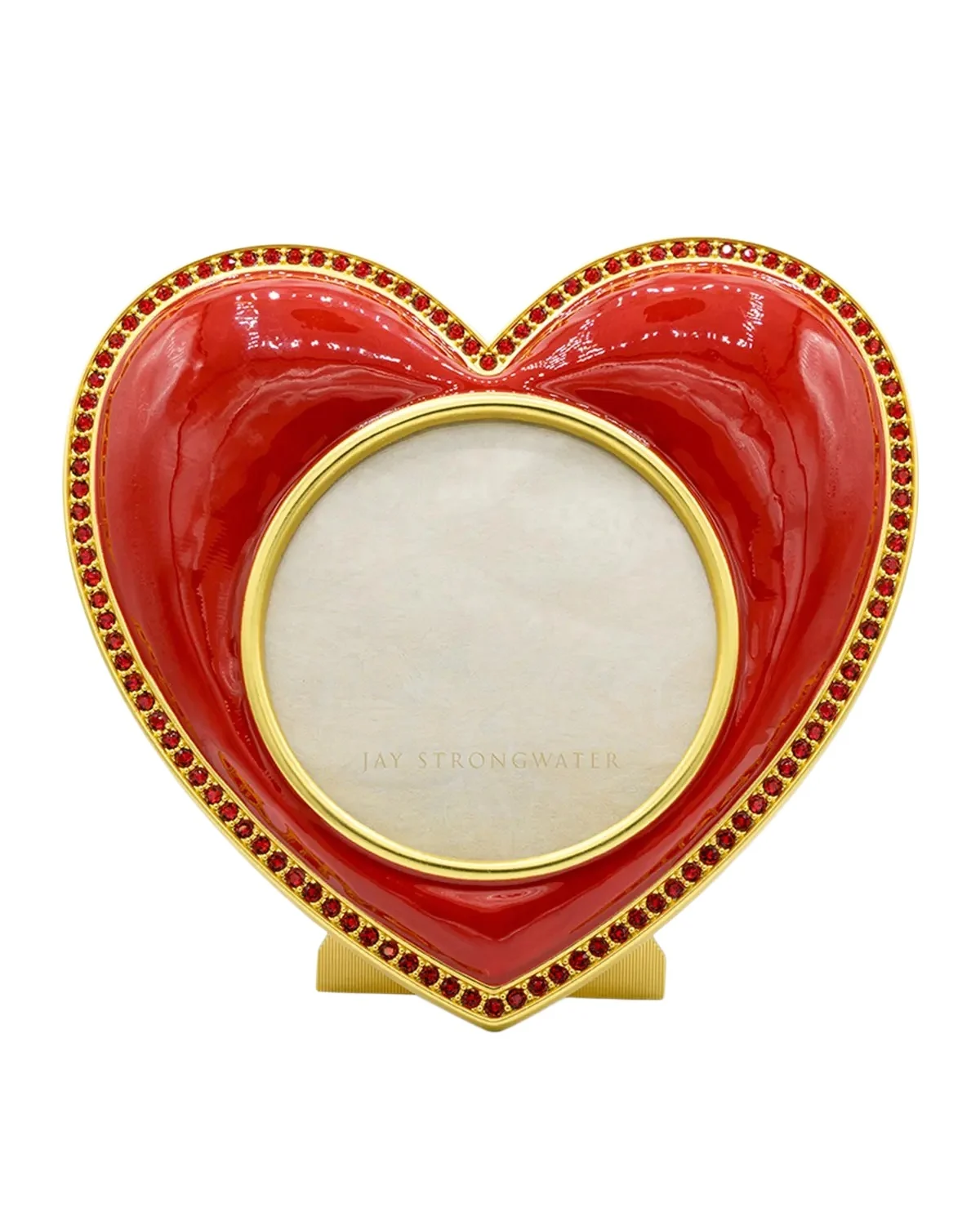 Jay Strongwater Chantal Ruby Heart Frame, 3" x 4"