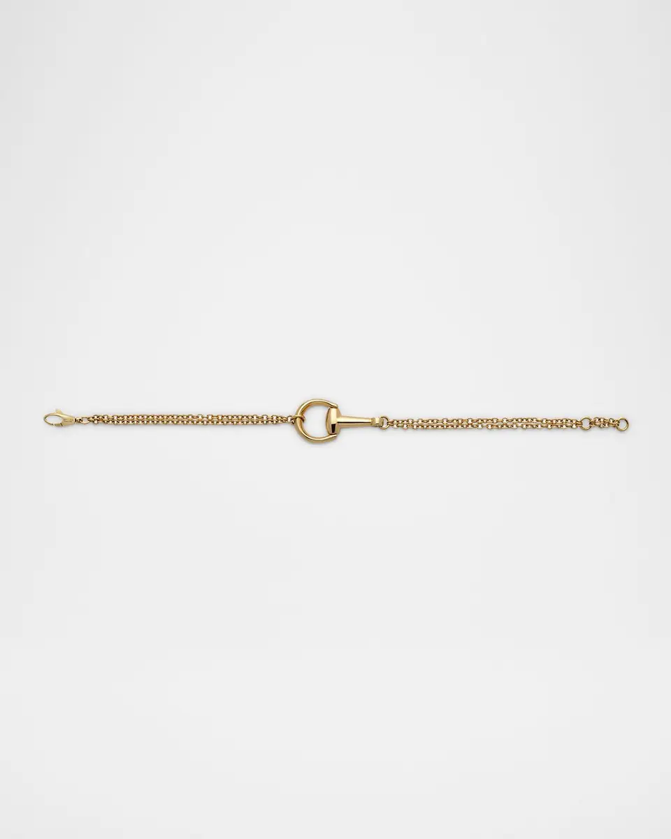 Gucci 18K Yellow Gold Horsebit Chain Bracelet, Medium | Thumbnail 3