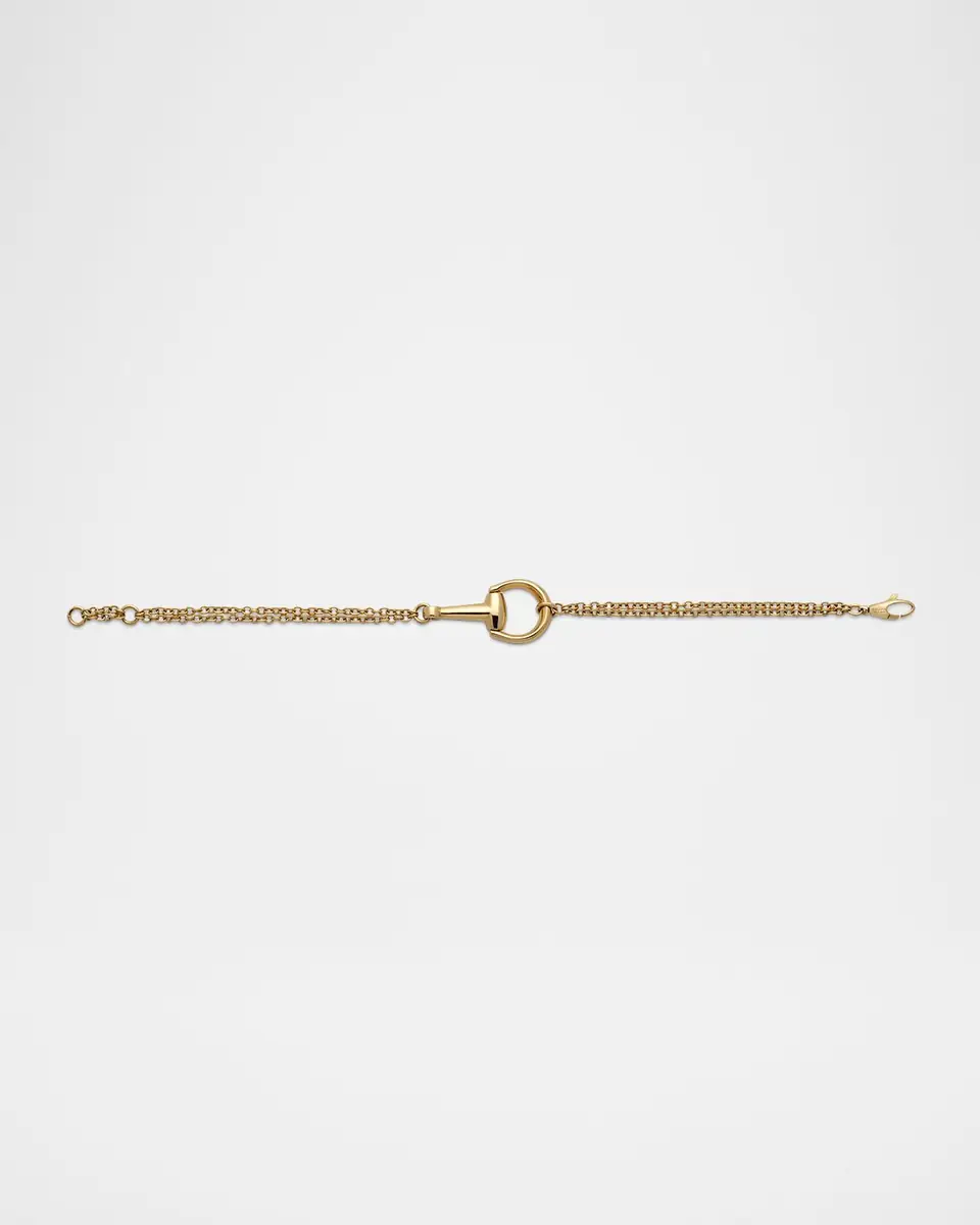 Gucci 18K Yellow Gold Horsebit Chain Bracelet, Medium | Thumbnail 4