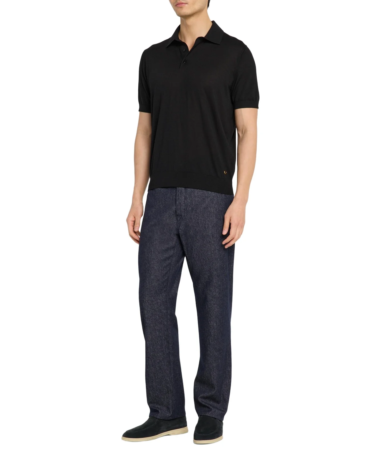 Men's Knit Short-Sleeve Polo Sweater Men's Knit Short-Sleeve Polo Sweater