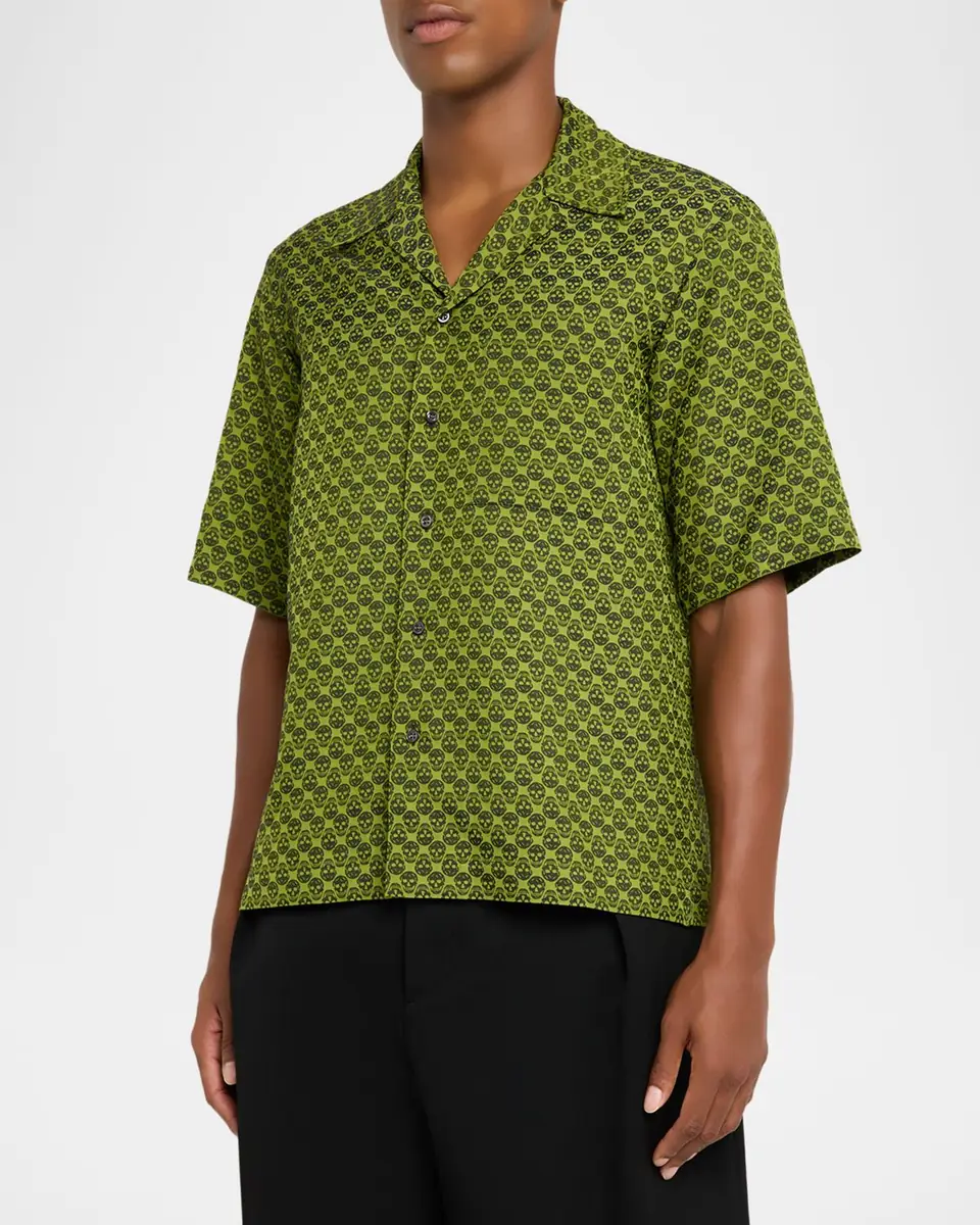 Alexander McQueen Men's Skull Jacquard Pajama Shirt | Thumbnail 3 Alexander McQueen Men's Skull Jacquard Pajama Shirt | Thumbnail 3