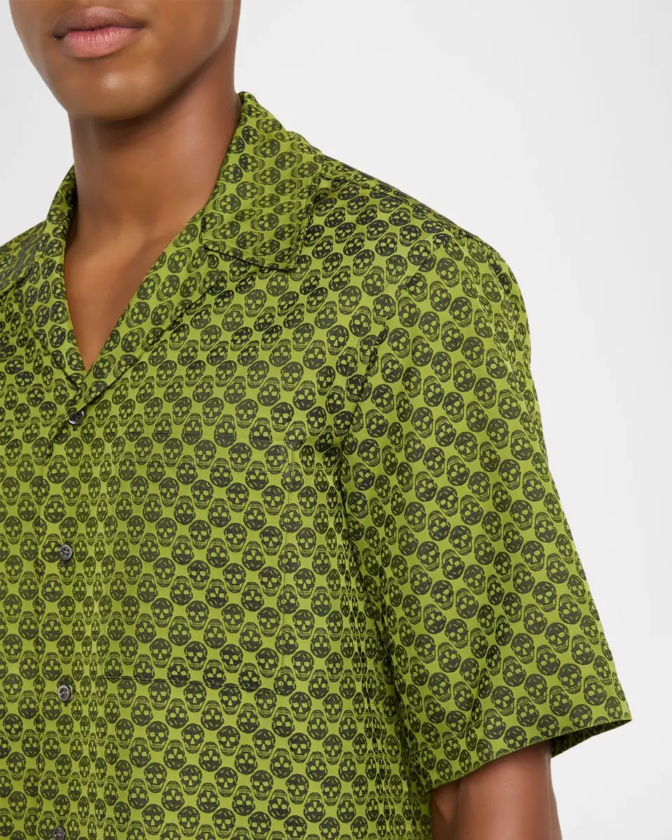 Alexander McQueen Men's Skull Jacquard Pajama Shirt | Thumbnail 4 Alexander McQueen Men's Skull Jacquard Pajama Shirt | Thumbnail 4
