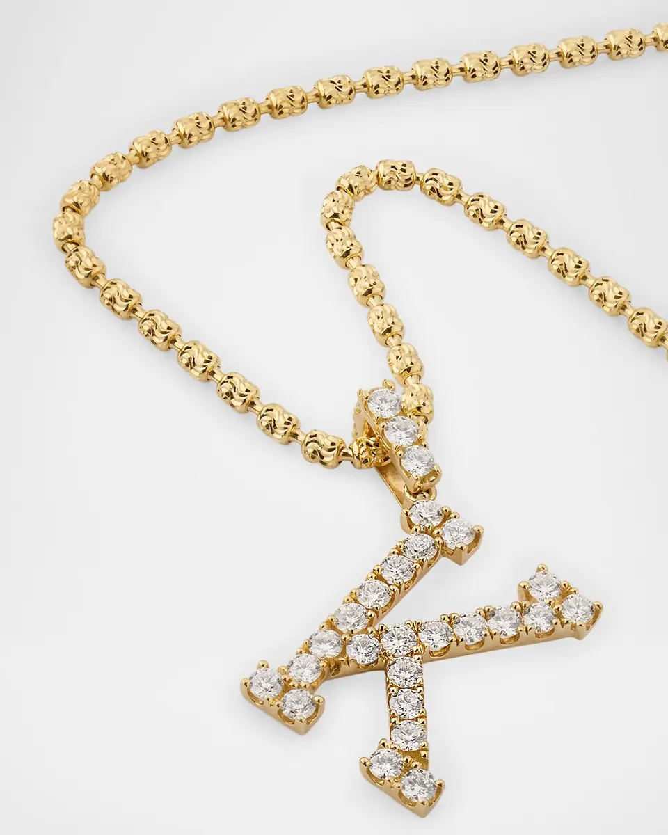 Neiman Marcus Diamonds 18K Yellow Gold Large Diamond K Necklace, 2.94tcw/18" | Thumbnail 2 Neiman Marcus Diamonds 18K Yellow Gold Large Diamond K Necklace, 2.94tcw/18" | Thumbnail 2