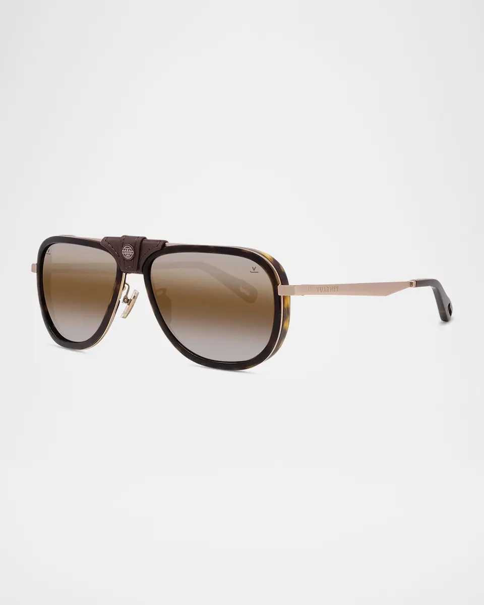 Vuarnet Men's Glacier 03 Titanium Aviator Sunglasses with Side Shields and Cord | Thumbnail 2 Vuarnet Men's Glacier 03 Titanium Aviator Sunglasses with Side Shields and Cord | Thumbnail 2