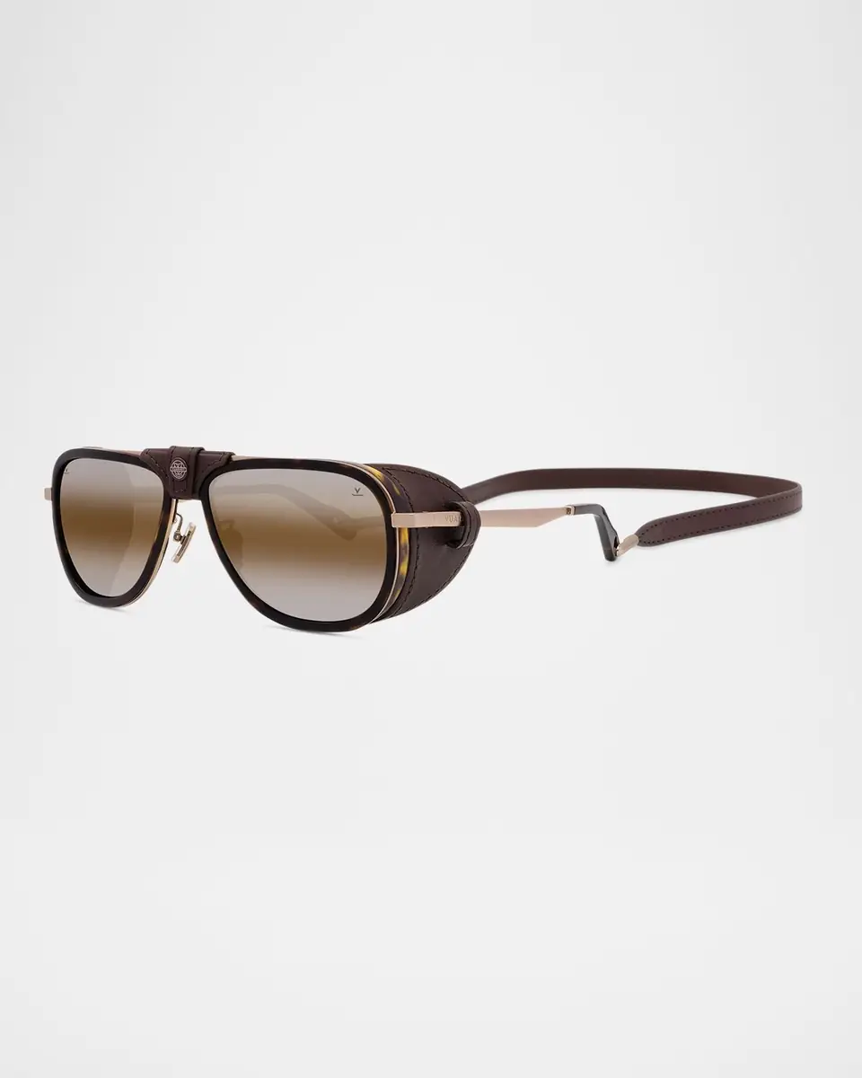 Vuarnet Men's Glacier 03 Titanium Aviator Sunglasses with Side Shields and Cord | Thumbnail 4 Vuarnet Men's Glacier 03 Titanium Aviator Sunglasses with Side Shields and Cord | Thumbnail 4