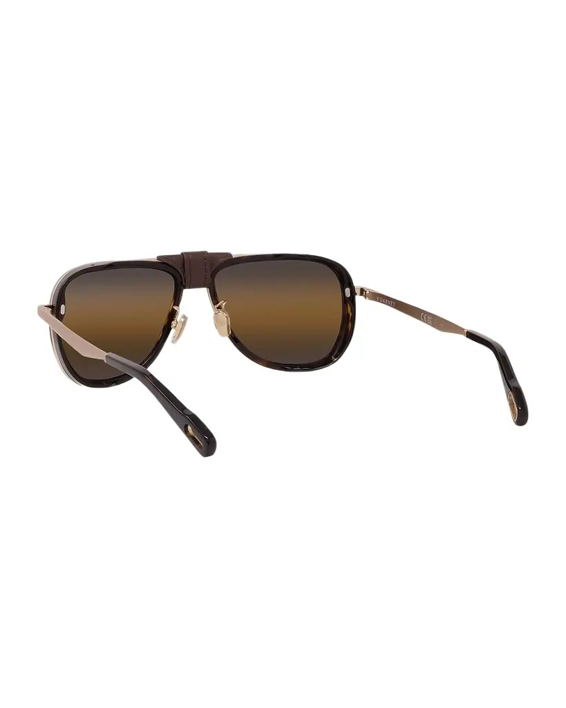 Vuarnet Men's Glacier 03 Titanium Aviator Sunglasses with Side Shields and Cord | Image 1 Vuarnet Men's Glacier 03 Titanium Aviator Sunglasses with Side Shields and Cord | Image 1