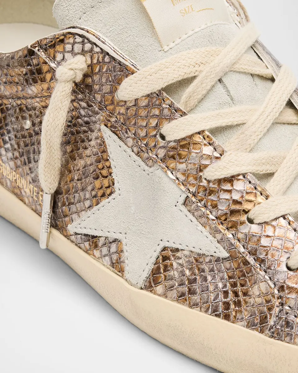 Golden Goose Super-Star Metallic Embossed Low-Top Sneakers | Thumbnail 6 Golden Goose Super-Star Metallic Embossed Low-Top Sneakers | Thumbnail 6