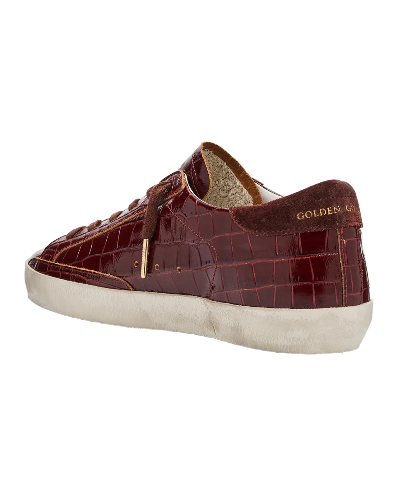 Super-Star Croco Embossed Leather Low-Top Sneakers