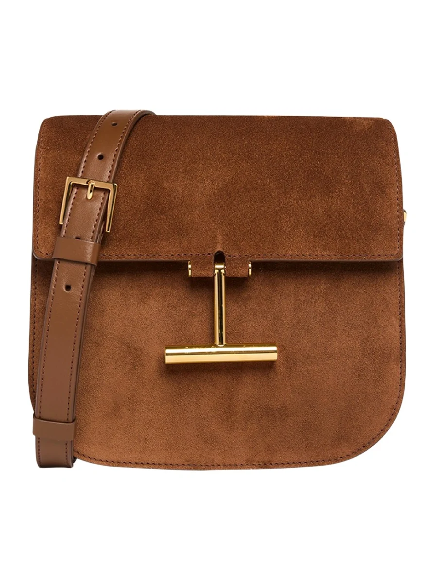 Tara Mini Flap Crossbody Bag in Suede and Leather Tara Mini Flap Crossbody Bag in Suede and Leather
