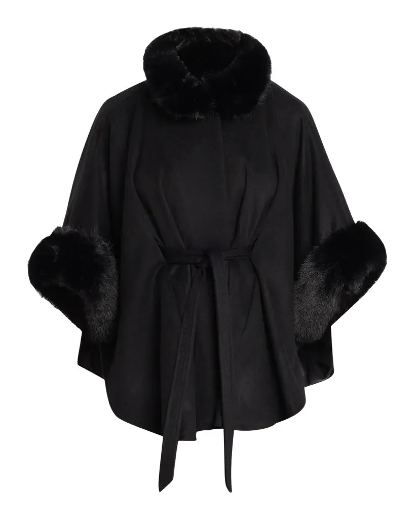 Sofia Cashmere Cashmere Shawl W/ Faux Fur Trim | Image 1 Sofia Cashmere Cashmere Shawl W/ Faux Fur Trim | Image 1