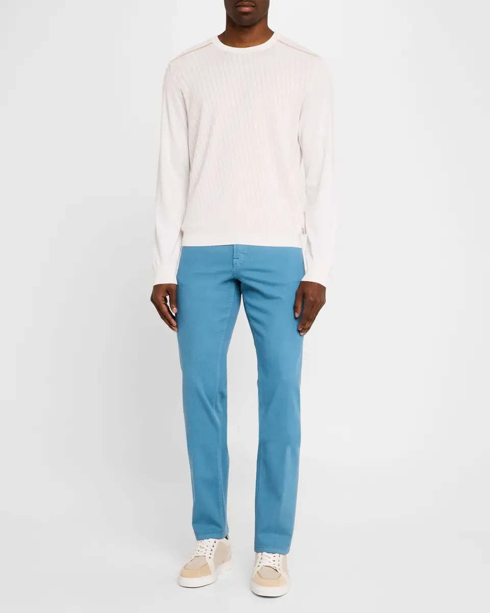 Stefano Ricci Men's Silk and Cotton Crewneck Sweater | Thumbnail 2