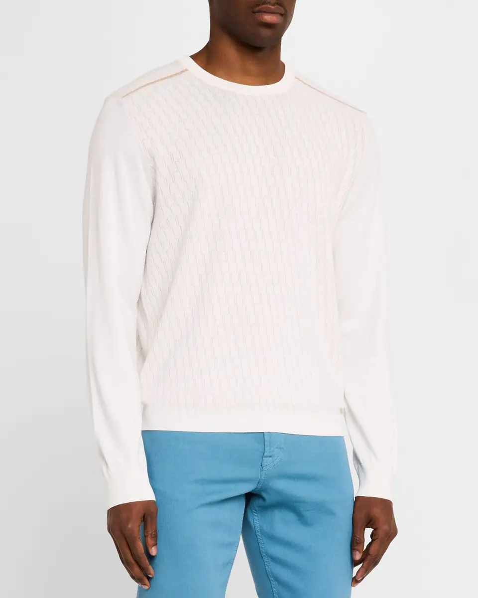Stefano Ricci Men's Silk and Cotton Crewneck Sweater | Thumbnail 4