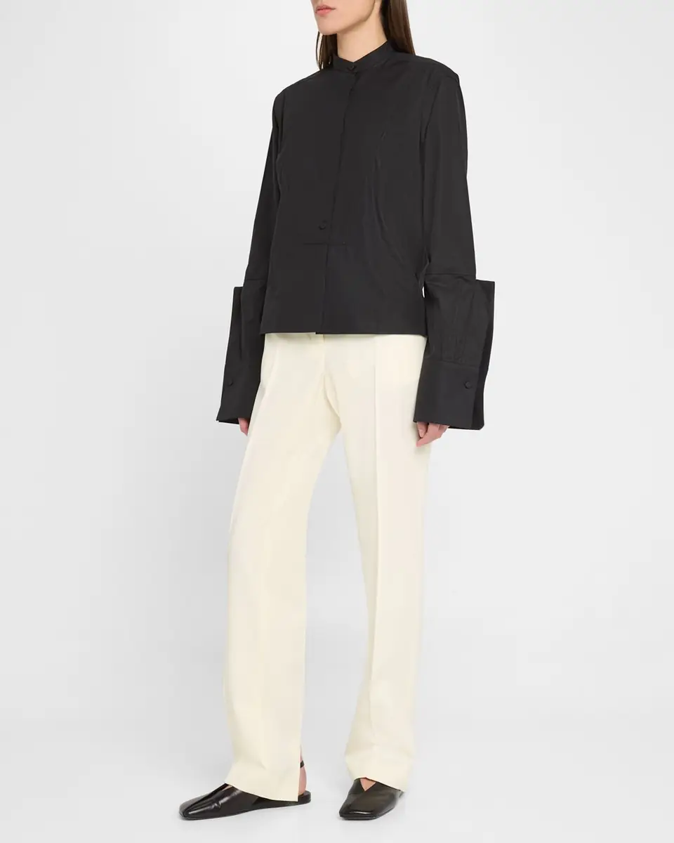 Jil Sander Slits-Hem Straight-Leg Wool Trousers | Thumbnail 2 Jil Sander Slits-Hem Straight-Leg Wool Trousers | Thumbnail 2