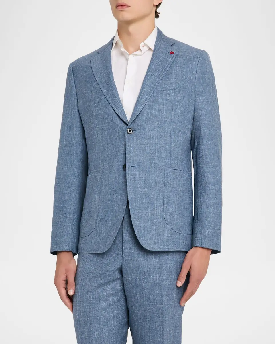 Isaia Men's Thin Stripe Single-Breasted Suit | Thumbnail 4 Isaia Men's Thin Stripe Single-Breasted Suit | Thumbnail 4