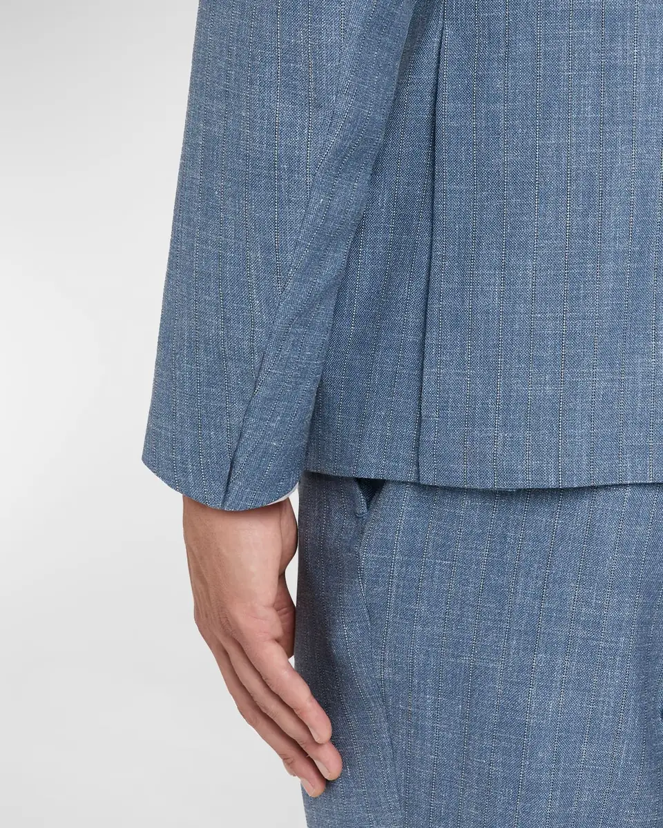 Isaia Men's Thin Stripe Single-Breasted Suit | Thumbnail 9 Isaia Men's Thin Stripe Single-Breasted Suit | Thumbnail 9