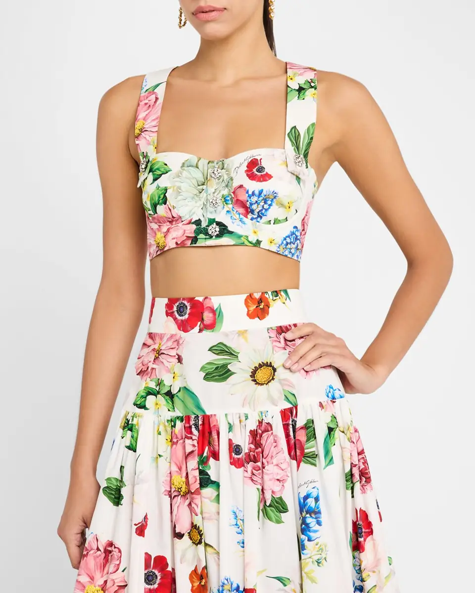 Dolce & Gabbana Floral Bustier Crop Top | Thumbnail 4