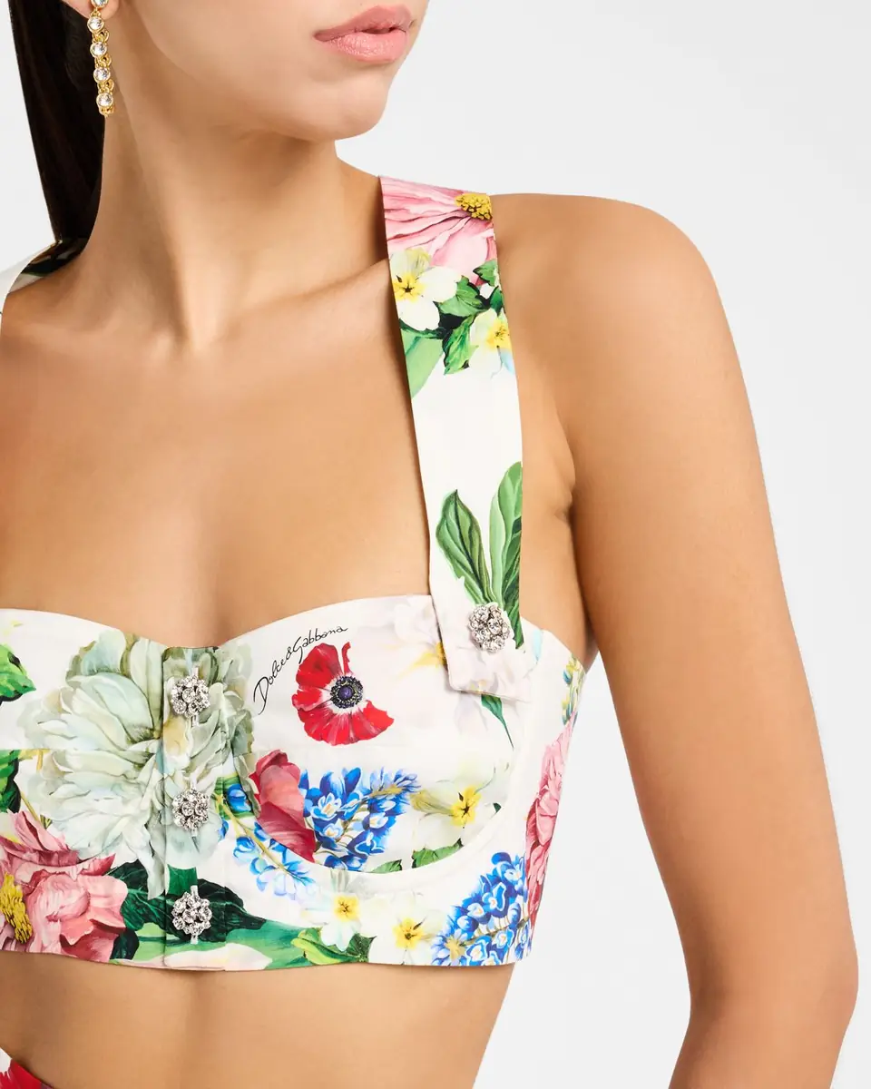 Dolce & Gabbana Floral Bustier Crop Top | Thumbnail 6