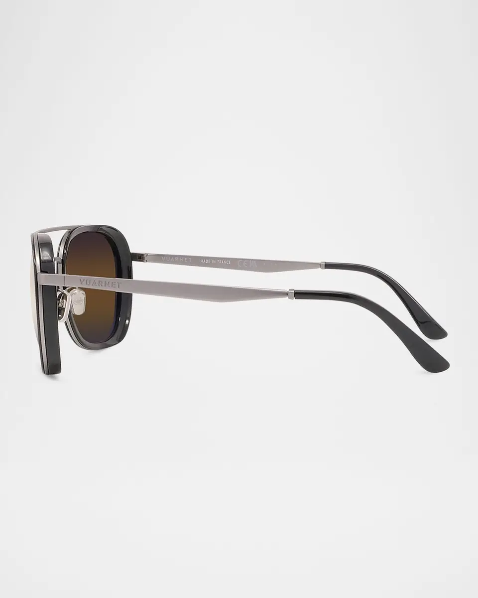 Vuarnet Men's Edge 04 Stainless Steel Rectangle Sunglasses | Thumbnail 3 Vuarnet Men's Edge 04 Stainless Steel Rectangle Sunglasses | Thumbnail 3