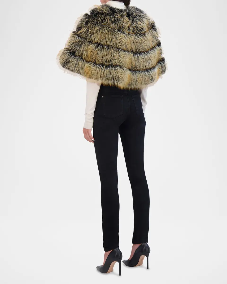 THEIA Fox-Like Faux Fur Cape | Thumbnail 3