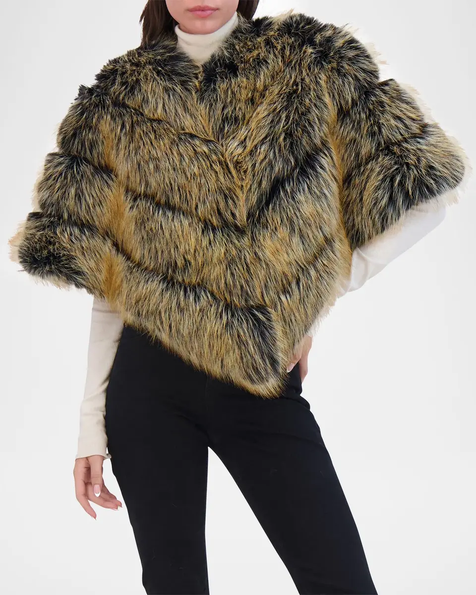 THEIA Fox-Like Faux Fur Cape | Thumbnail 4