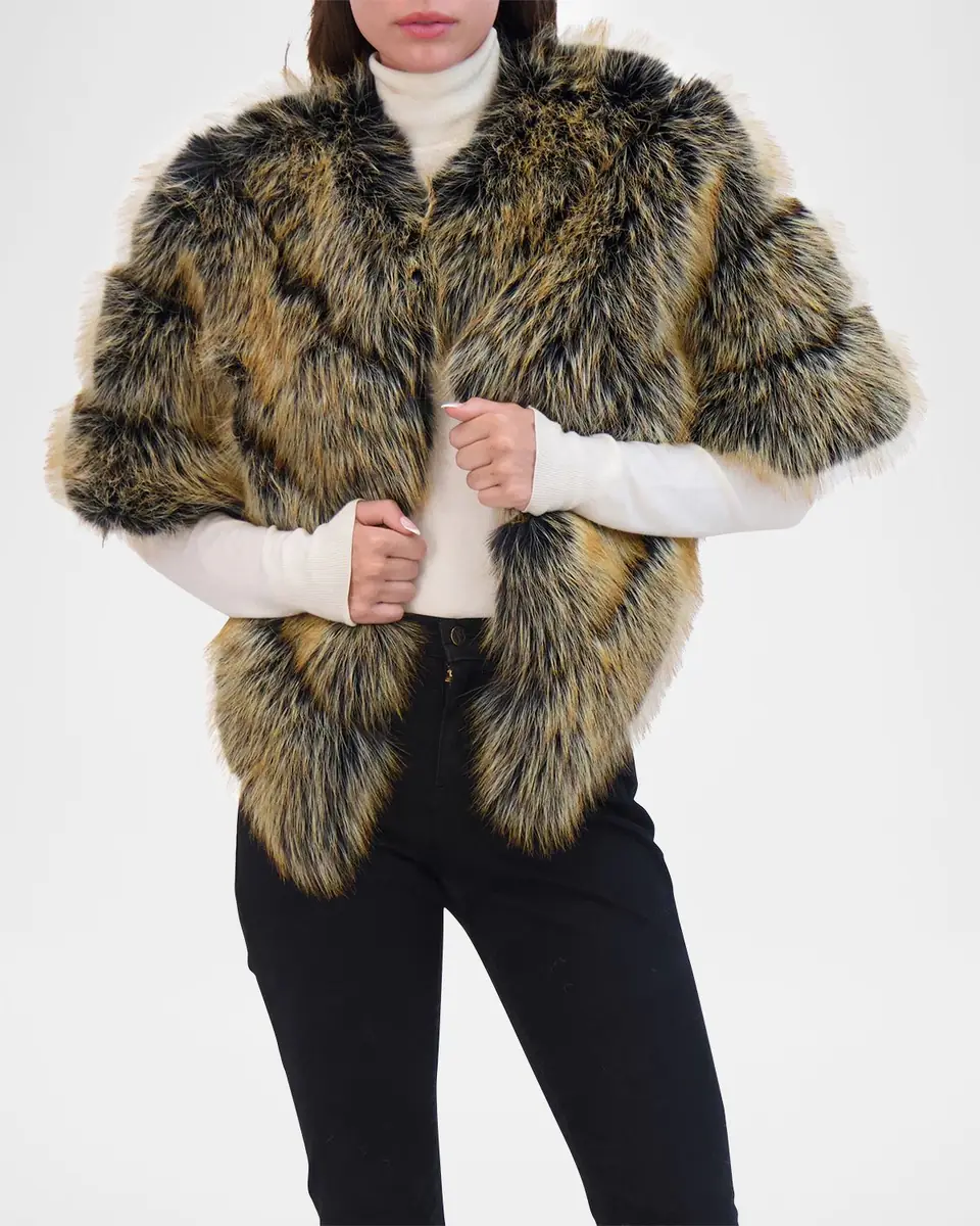 THEIA Fox-Like Faux Fur Cape | Thumbnail 6