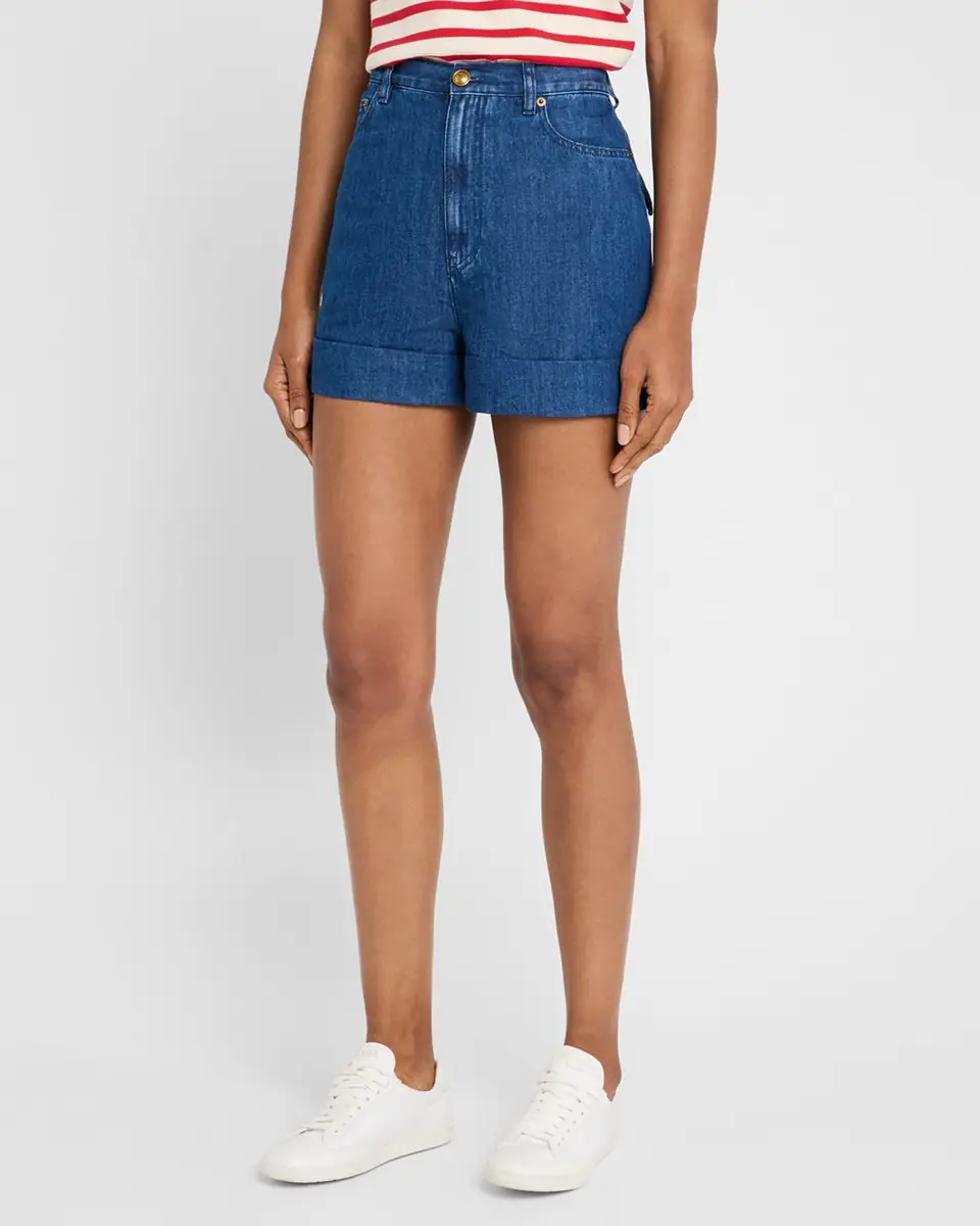 Valentino Garavani High-Rise Cuffed Denim Shorts | Thumbnail 4