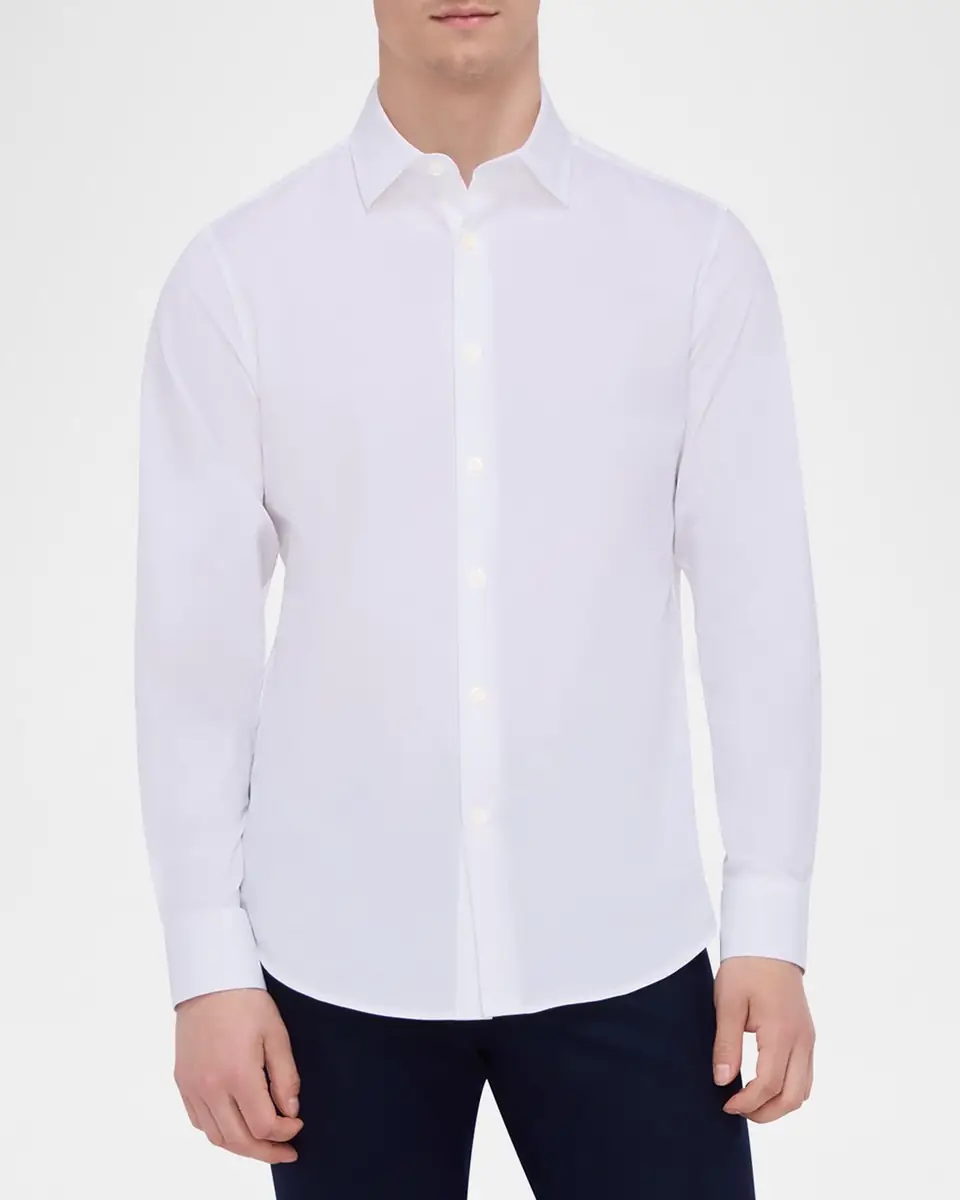 Bugatchi Men's OoohCotton James Solid Sport Shirt | Thumbnail 3