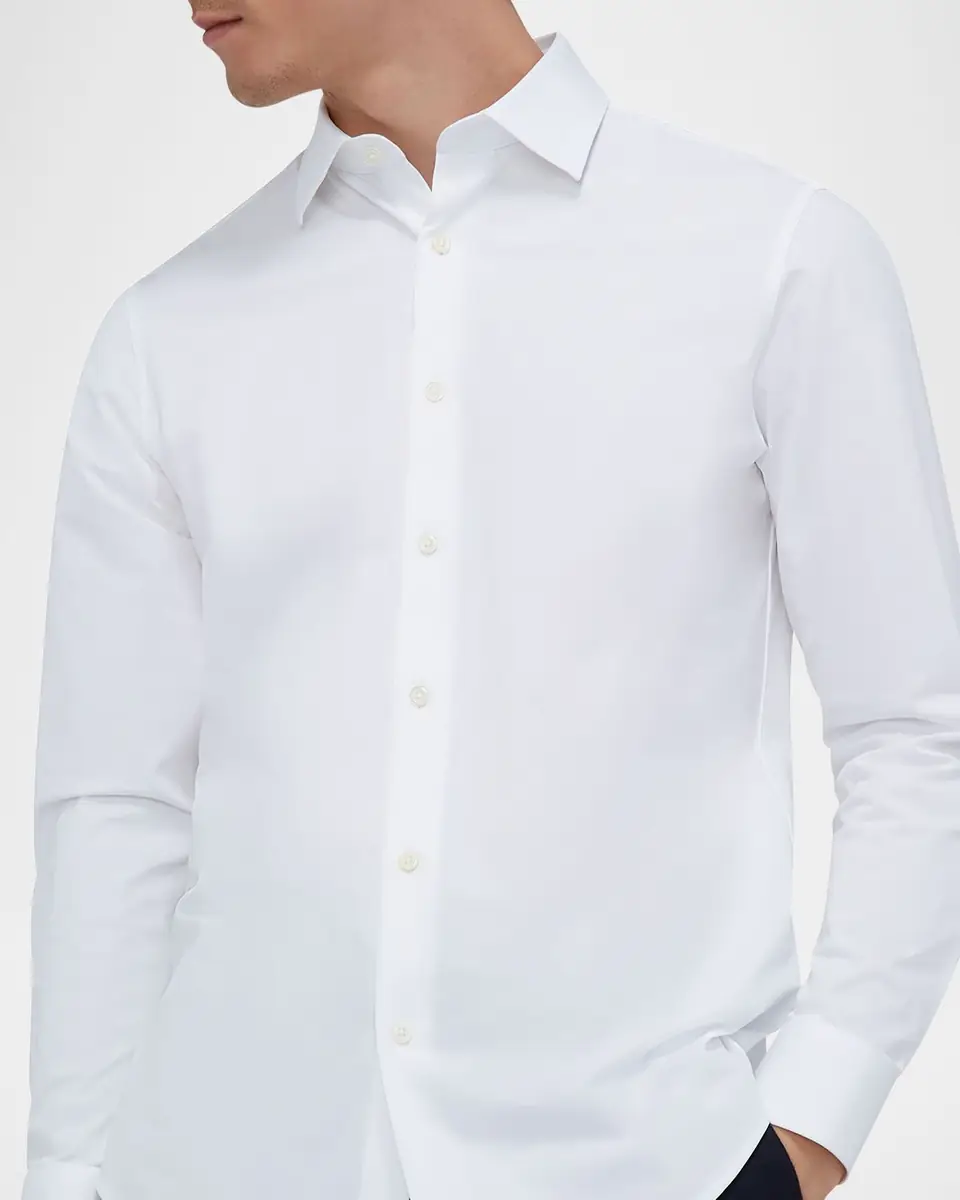 Bugatchi Men's OoohCotton James Solid Sport Shirt | Thumbnail 4
