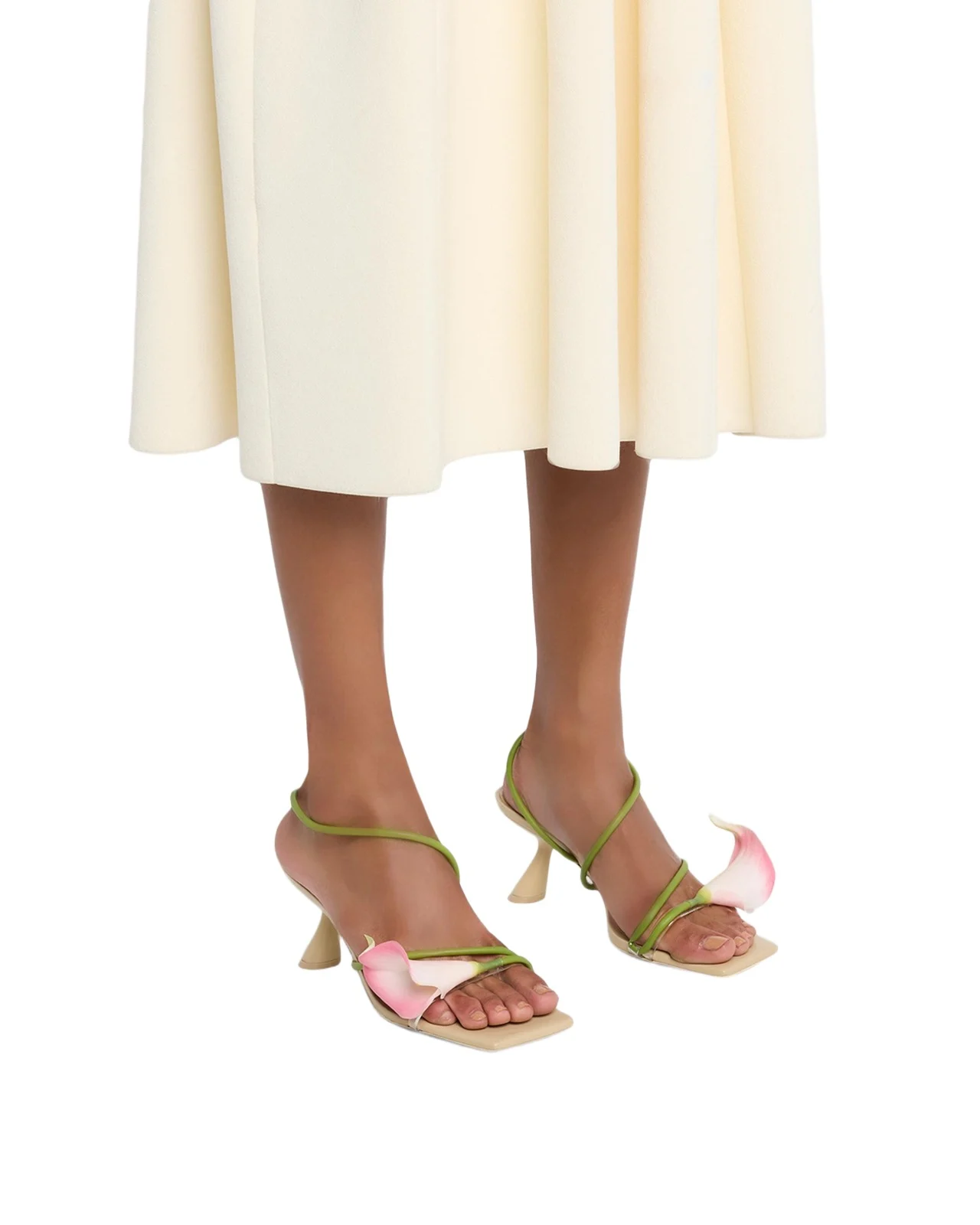 Ria Calla Lily Leather Comma-Heel Sandals Ria Calla Lily Leather Comma-Heel Sandals