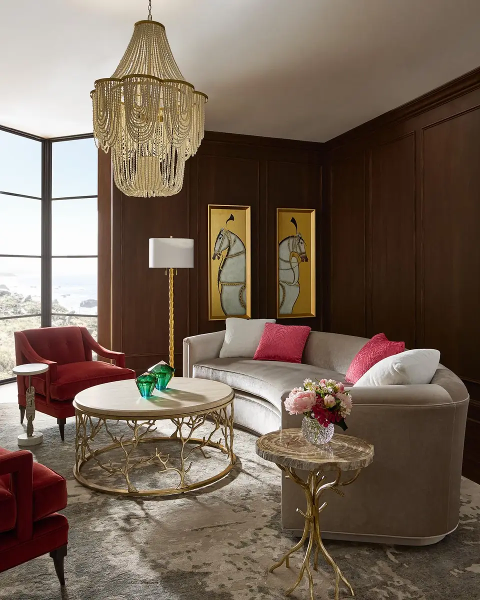 Exclusive Draped Wood Bead 3-Light Chandelier - 42.5" | Thumbnail 5