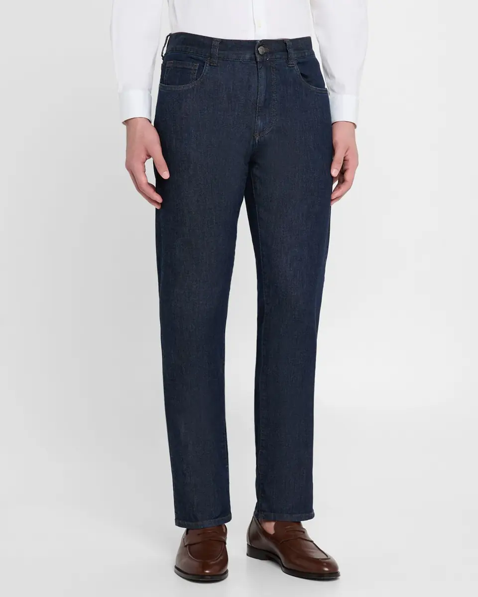 Canali Men's Dark-Wash Soft Touch Denim Jeans | Thumbnail 4