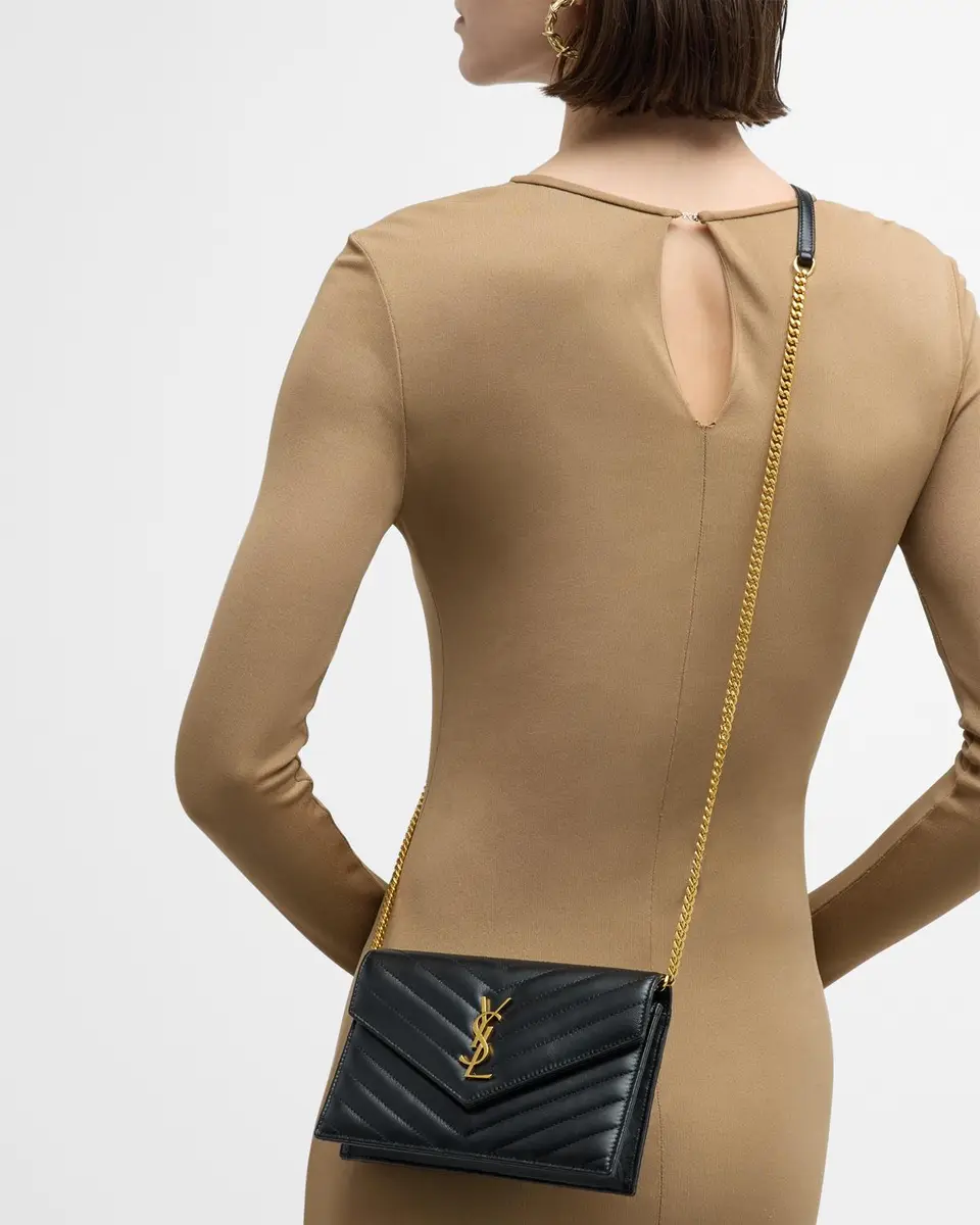 Saint Laurent Cassandre Small YSL Wallet on Chain in Quilted Leather | Thumbnail 2 Saint Laurent Cassandre Small YSL Wallet on Chain in Quilted Leather | Thumbnail 2