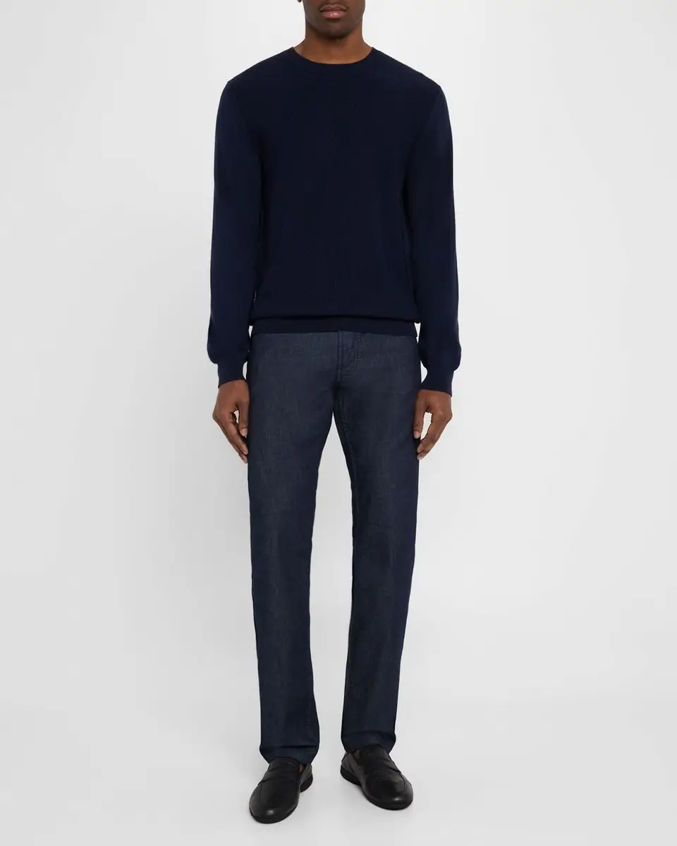 Canali Men's Waffle Crew Sweater | Thumbnail 2