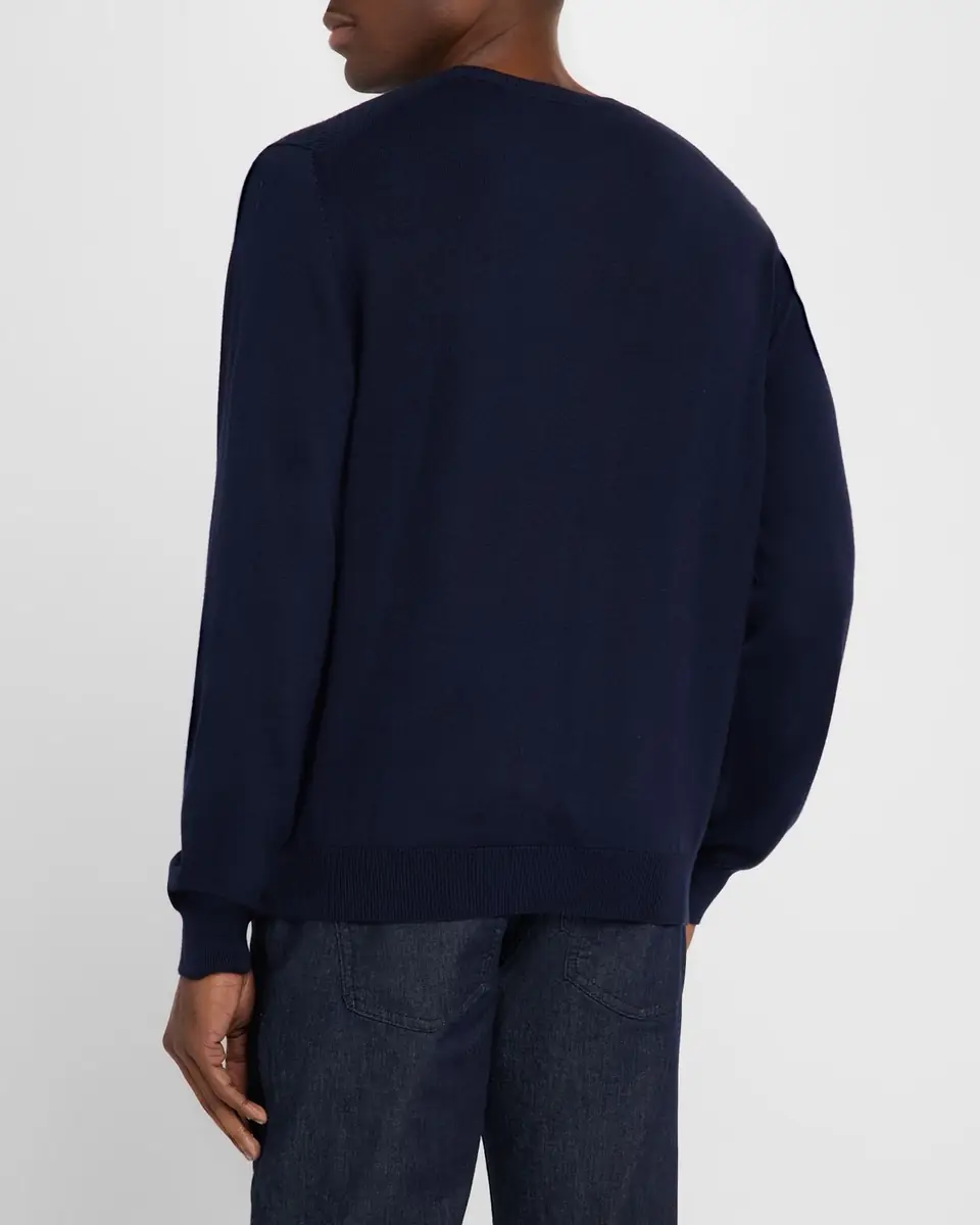 Canali Men's Waffle Crew Sweater | Thumbnail 3