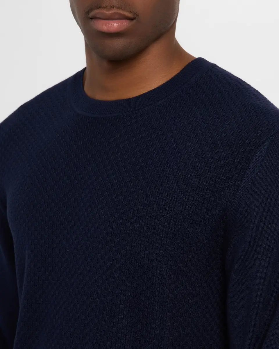 Canali Men's Waffle Crew Sweater | Thumbnail 5