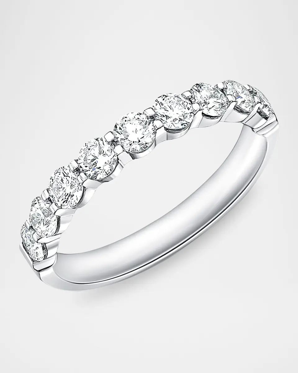 Mémoire Petite Prong 9-Stone Diamond Band in Platinum | Thumbnail 2 Mémoire Petite Prong 9-Stone Diamond Band in Platinum | Thumbnail 2