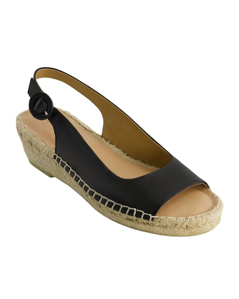 Bernardo Melila Leather Slingback Wedge Espadrilles | Image 1 Bernardo Melila Leather Slingback Wedge Espadrilles | Image 1