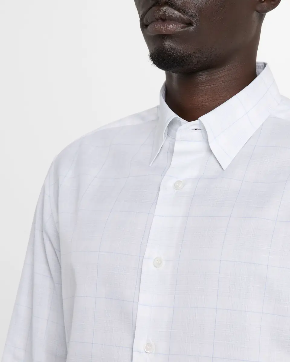 Brioni Men's Cotton and Linen Plaid Sport Shirt | Thumbnail 5