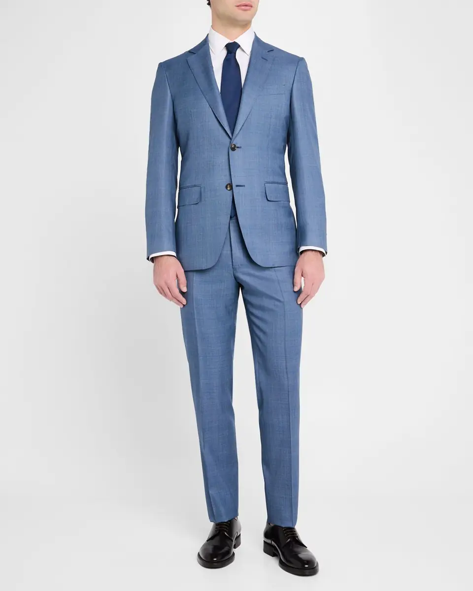 Canali Men's Wool-Silk Windowpane Suit | Thumbnail 2 Canali Men's Wool-Silk Windowpane Suit | Thumbnail 2