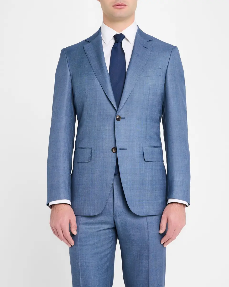 Canali Men's Wool-Silk Windowpane Suit | Thumbnail 4 Canali Men's Wool-Silk Windowpane Suit | Thumbnail 4