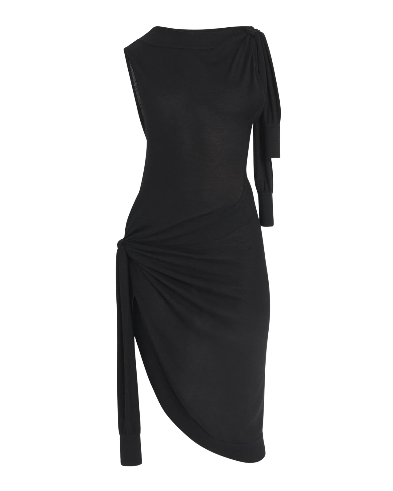Knotted Sleeveless Silk-Cotton Knit Midi Dress Knotted Sleeveless Silk-Cotton Knit Midi Dress