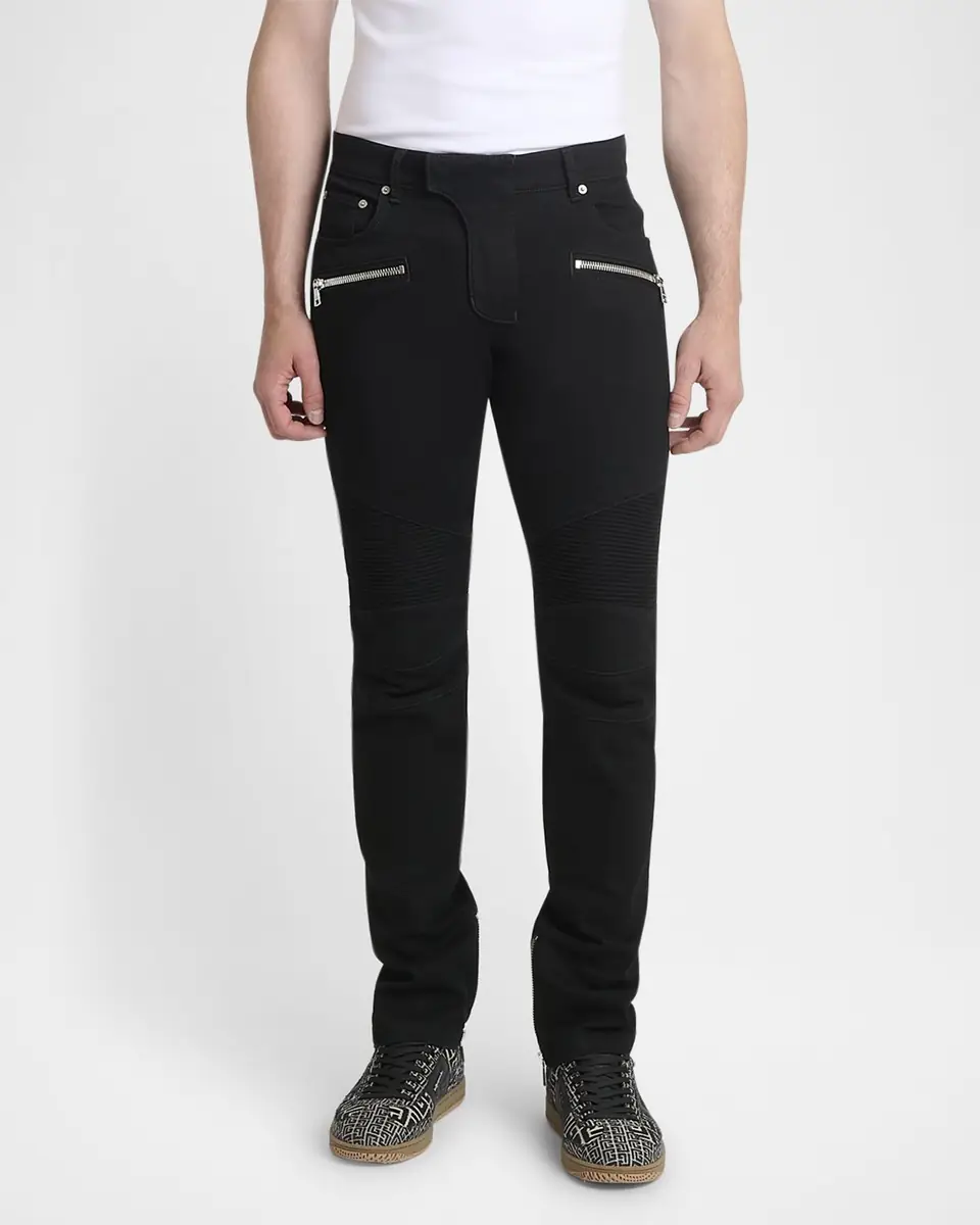 Balmain Men's Denim Biker Pants | Thumbnail 2 Balmain Men's Denim Biker Pants | Thumbnail 2