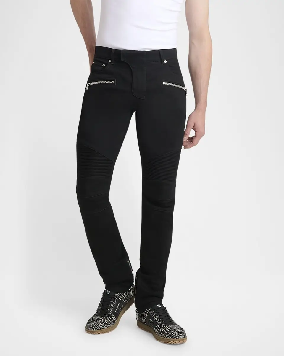 Balmain Men's Denim Biker Pants | Thumbnail 4 Balmain Men's Denim Biker Pants | Thumbnail 4