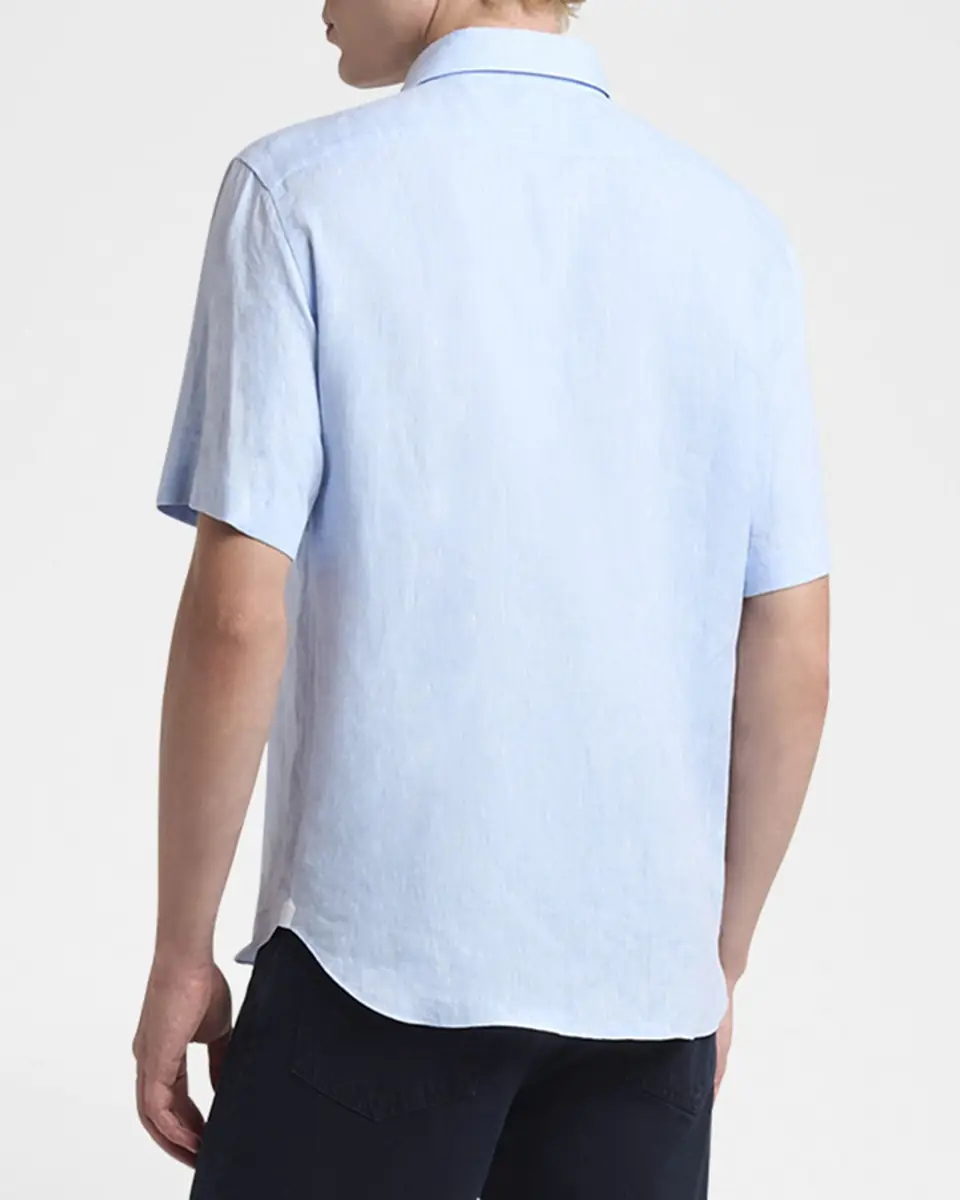ZEGNA Men's Oasi Lino Sport Shirt | Thumbnail 3