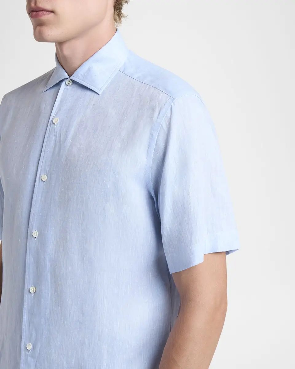 ZEGNA Men's Oasi Lino Sport Shirt | Thumbnail 5